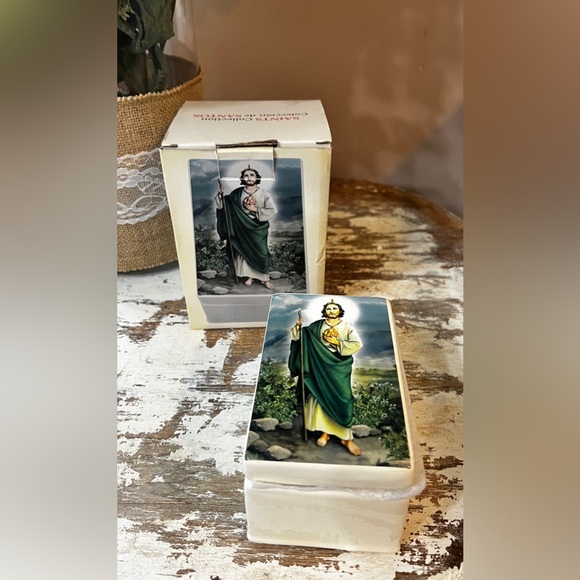 NEW St Jude Ceramic Box - Picture 1 of 6